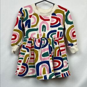 Hanna Andersson rainbow Frenchn terry sweatshirt rainbow print dress 2T (85 cm)